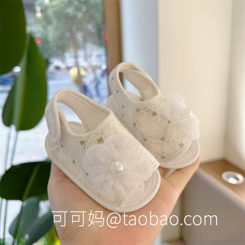 Летняя обувь для девочек для раннего возраста, нескользящие туфли для принцессы, детский шнурок-держатель, сандалии, 0-1 лет, 6-12 мес., мягкая подошва