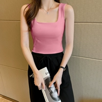 Розовый, короткий, квадратный вырез