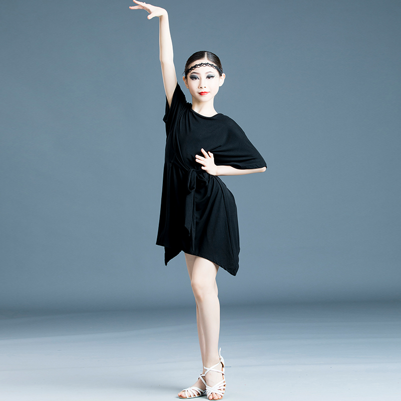 Girls Latin dance skirt children's training competition suit in the big boy practice dress girls summer loose Latin dance costume