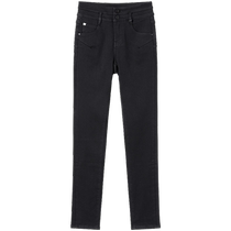 (No deposit required) Miss Sixty 2024 Autumn New Brushed Jeans Womens Double Button Black Pencil Pants