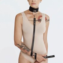  Sunset decoration mood Leather neck ring One-piece hook chain collar Leather Harness