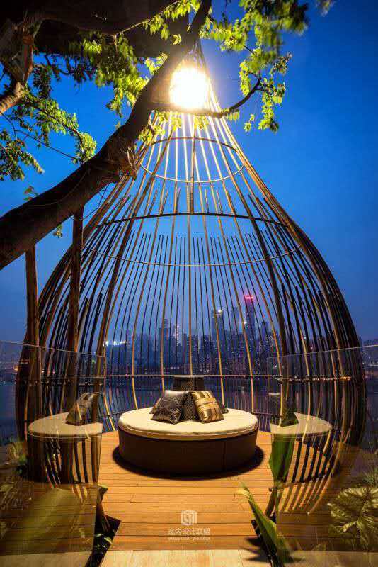 Wrought iron Park extra-large bird cage scenic area decoration props bird cage outdoor square large card seat bird cage