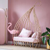 Net red sofa simple modern Nordic ins home high backrest living room balcony bedroom wrought iron sofa chair Leisure