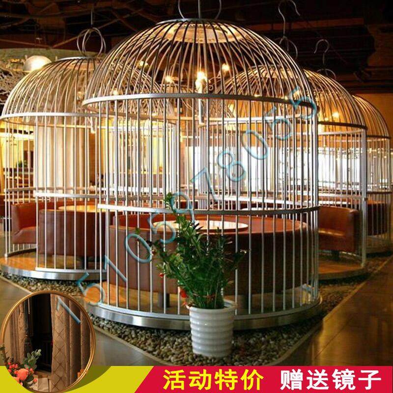 Eurostyle Iron Art Big Number Metal Bird Cage Swing Piece Decorations Floor Dining Room Decoration Bird Cage Large Fire Pot Shop Cage