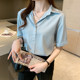 Professional white shirt ladies short-sleeved design niche top 2022 summer new thin chiffon shirt