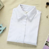 Spring and autumn new white shirt womens long-sleeved slim-fit all-match with diamonds plus velvet thickening professional wear warm bottoming shirt