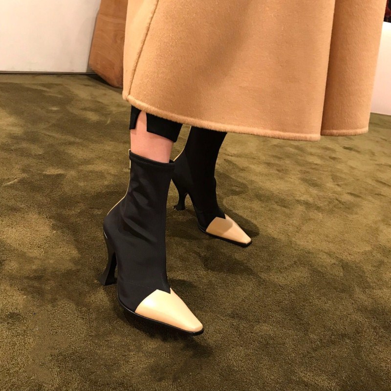 68W Fans Recommend Socks Boots Back Rate Ultra High Coat Matching Ultra with Temperament Cat Heel Elastic Boots