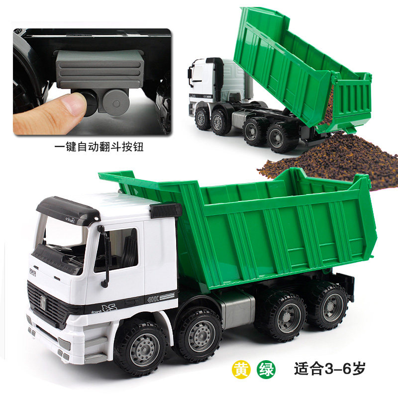 Simulation inertial large drop-resistant dump truck, transport truck, dump truck, engineering truck, boy and child toy model