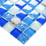 Средиземноморская раковина европейская стеклянная хрустальная мозаичная мозаичная плитка Фоновая стена головоломка гостиная кухонная наклейка туалет