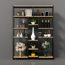 Iron Art Partition Living Room Floor Type Flower Racks Multifunction storage shelves Balcony Storage Racks Office Bogu Racks