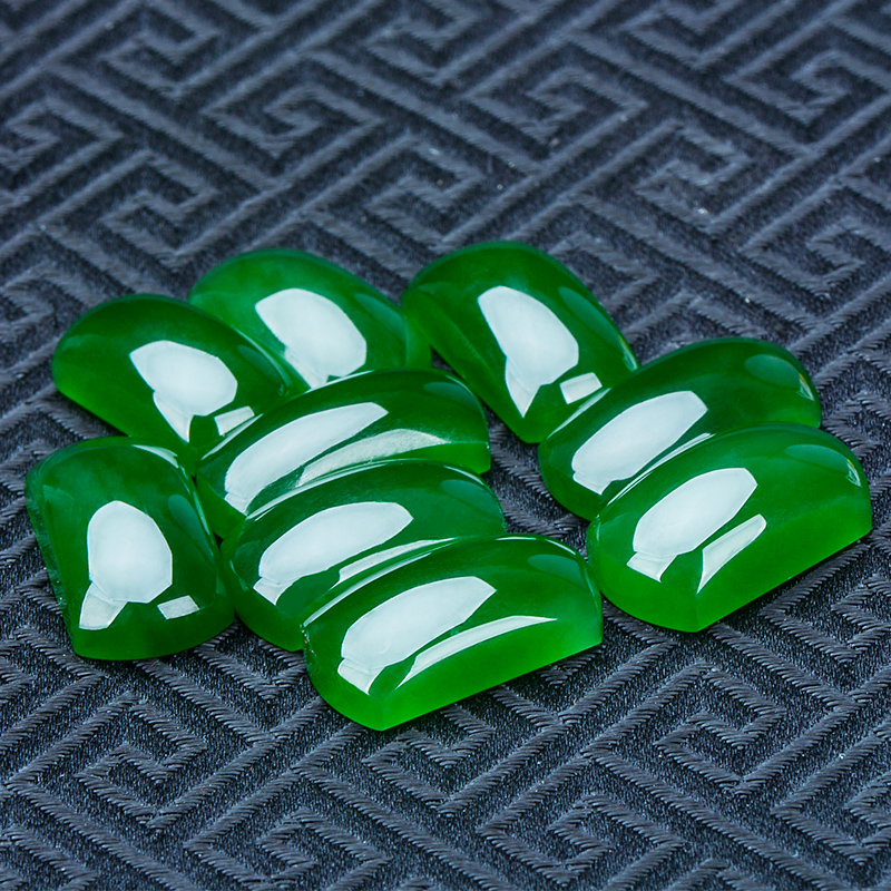 Can be customized Jasper saddle ring surface square Hetian jade large ring surface Spinach green bare stone custom jade egg surface