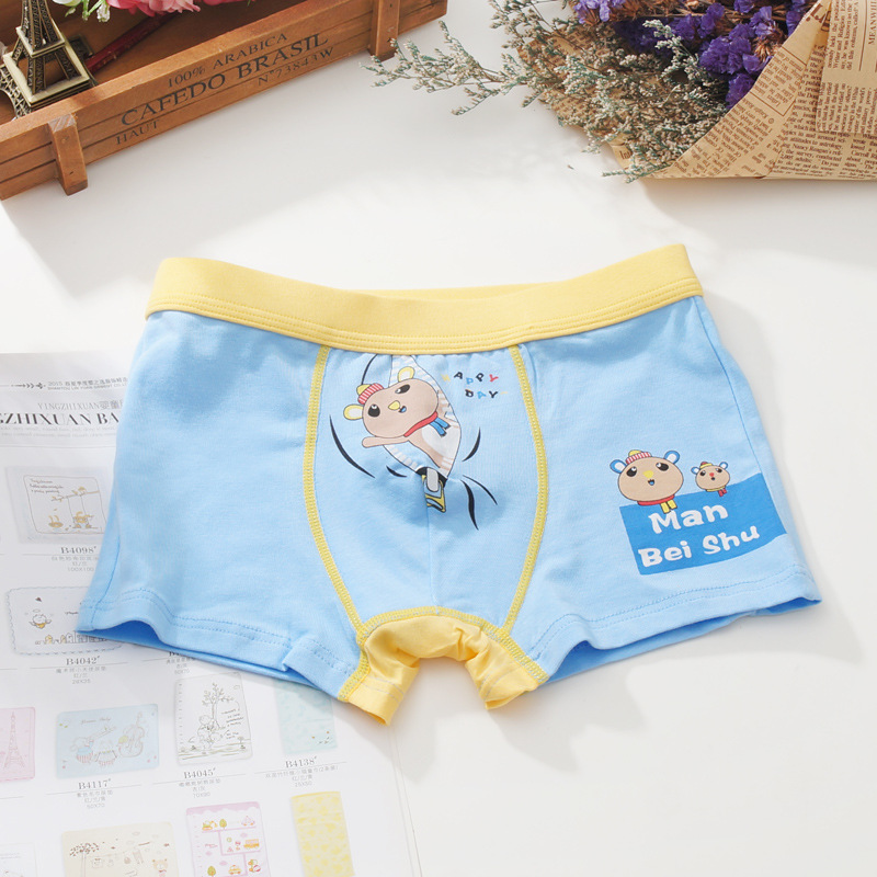 Bei Shi thơ mới nóng hàng loạt đồ lót của cậu bé trong cậu bé lớn sinh viên boxer bốn-góc boy cotton shorts underwear