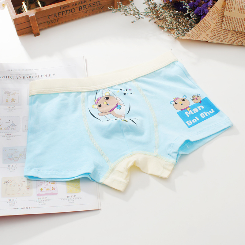 Bei Shi thơ mới nóng hàng loạt đồ lót của cậu bé trong cậu bé lớn sinh viên boxer bốn-góc boy cotton shorts underwear