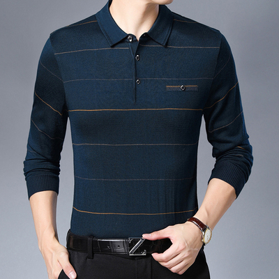 秋季百搭商务款长袖T恤Polo衫