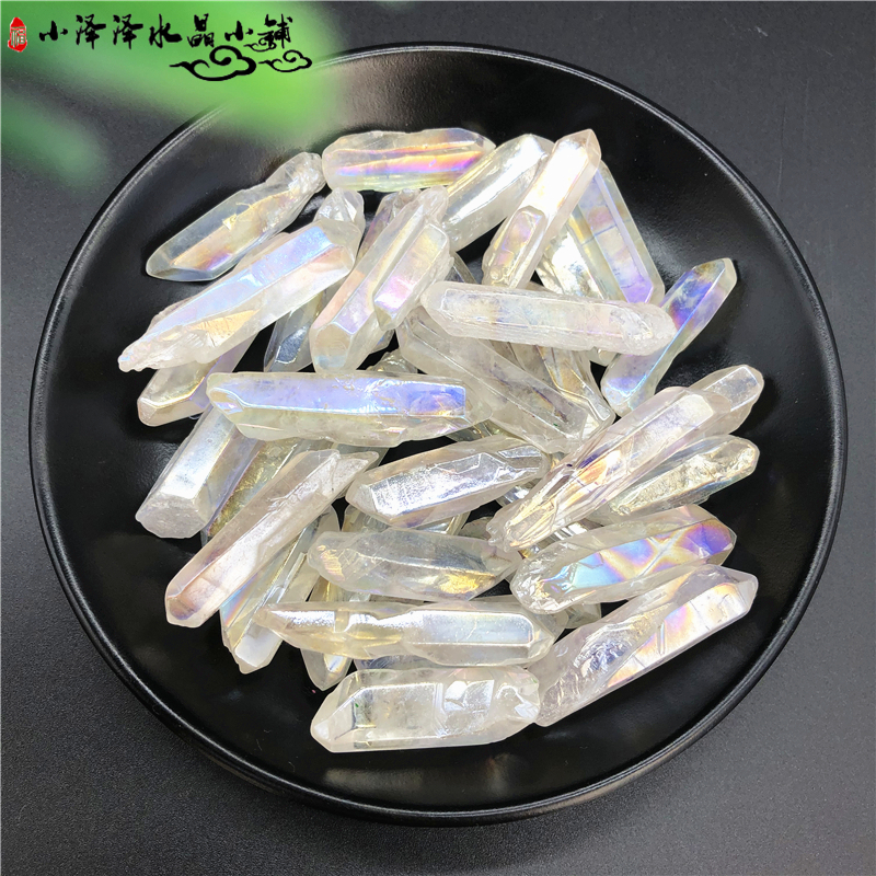 Electroplated white crystal column Ore white crystal cluster Crystal sightseeing stone Crystal gravel Fish tank Flower pot landscaping