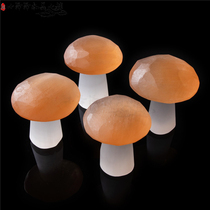 Natural Orange White Plaster Mushroom Pendulum with hand engraving Home Desktop Office decorations Play Crafts