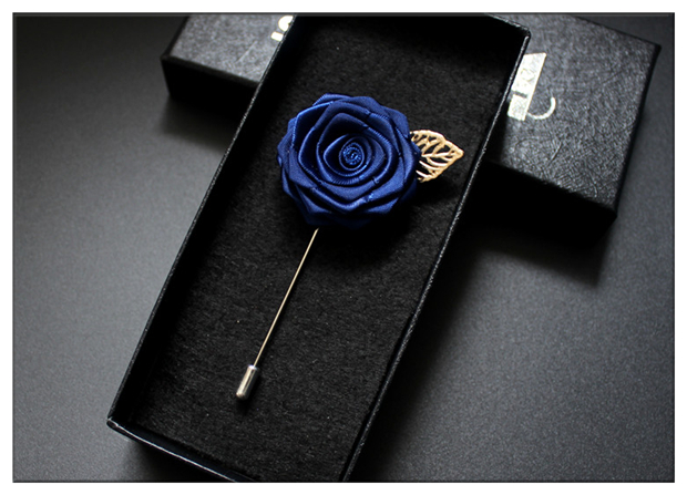 Ribbon hoa hồng trâm cài trâm unisex chú rể phù rể phù hợp với áo sơ mi ghim cài áo nam
