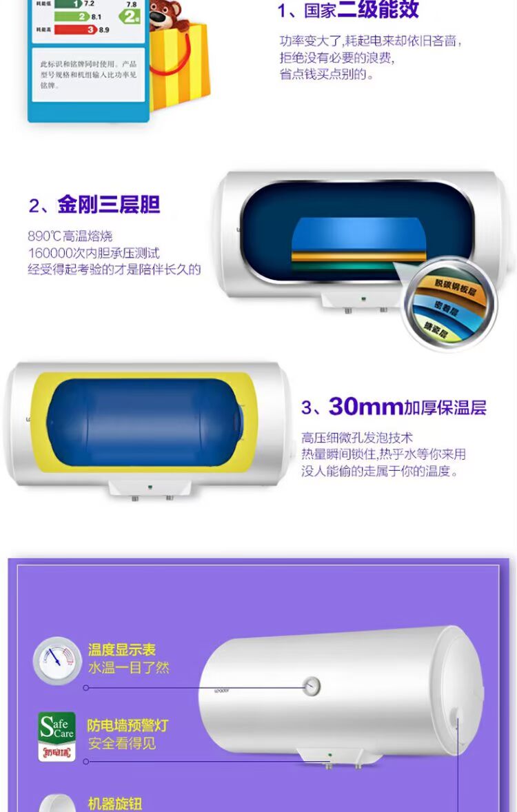 nước nóng năng lượng mặt trời Haier / Haier sản xuất chỉ huy LEC5001-20X1 50 lít nước nóng điện gia dụng loại lưu trữ nóng giá bình nóng lạnh ferroli