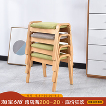Solid wood small stool for home doorway wearing shoes stool changing stool tea table stool small bench sofa stool sponge cloth art short stool
