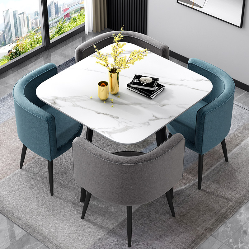 Marble negotiates reception tables and chairs combination household small household size to accommodate provincial space minimal modern rock table
