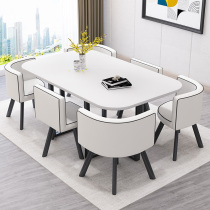 Simple modern dining table Conference table Simple training table Reception meeting table and chair combination Rectangular dining table
