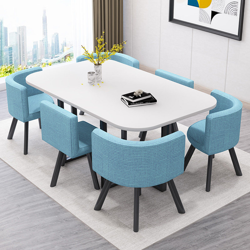 Minima reception Negotiations table and chairs Combined rectangular shop Guest Lounge Area Office Meeting Table Casual Table And Chairs