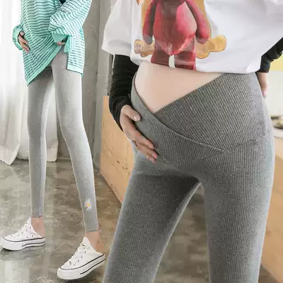 Pregnant women's inner pants spring and autumn thin fashion outer trousers trendy mom elastic low waist thin pregnant women's cigarette tube pants spring