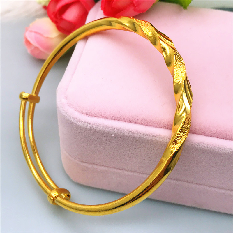 Vòng tay vàng mạ vàng phụ nữ trong một thời gian dài không phai thời trang mới màu vàng Vòng đeo tay vàng mạ vàng đồng xu giả vàng trang sức vàng vòng tỳ hưu vàng