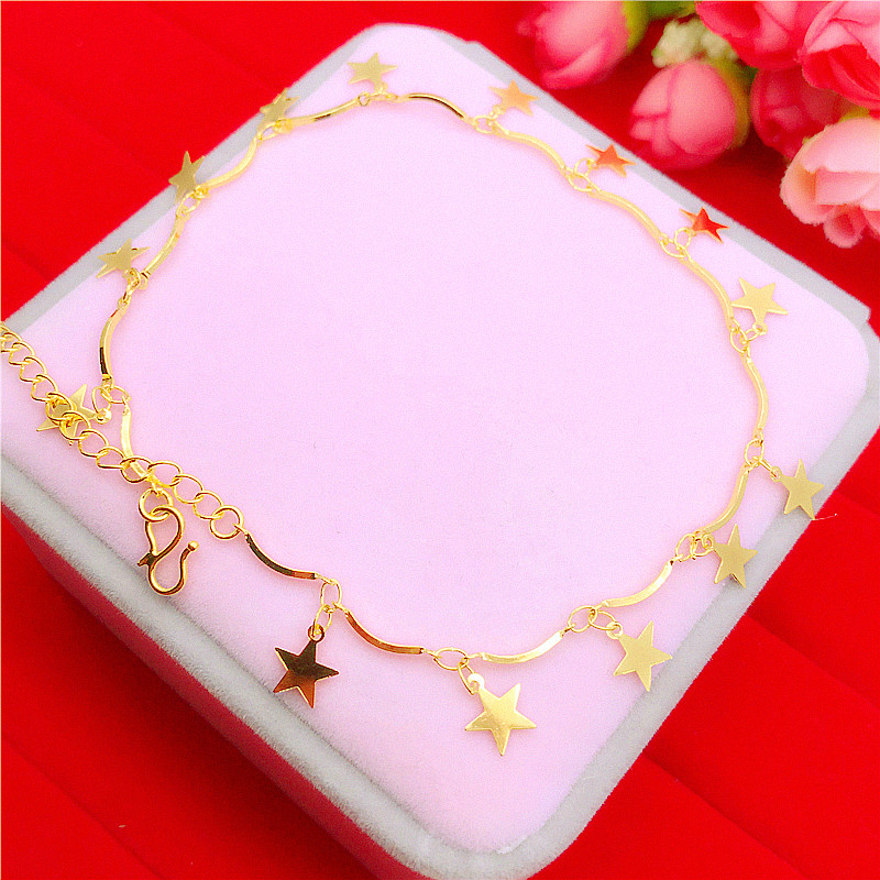 Thời trang mới 2019 vòng chân mạ vàng nữ phiên bản Hàn Quốc của trang sức xuân hè đơn giản giả vàng trang sức vàng lâu năm không phai - Vòng chân lắc chân đẹp độc