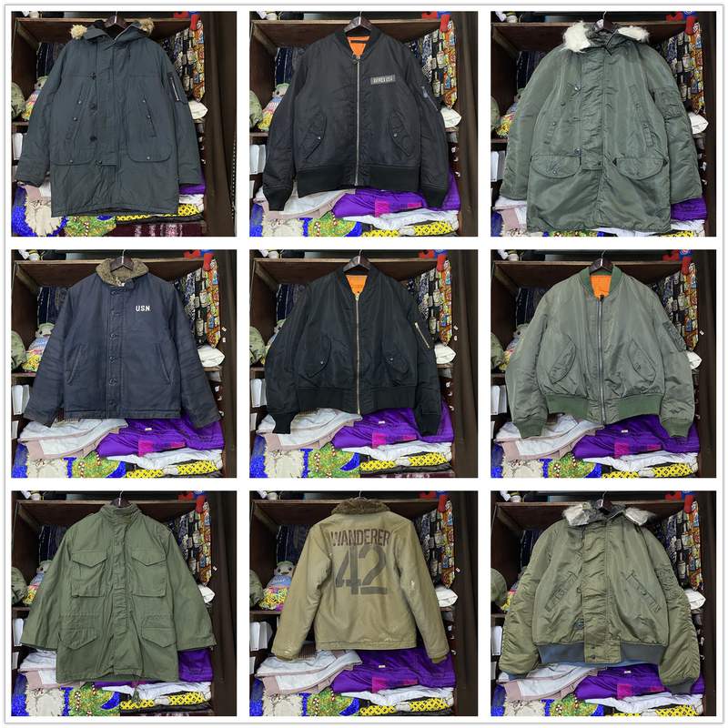 Vintage Hip-Hop Ma1 M65 Flight Suit American-Style Loose-Fitting Second-Hand Jacket Reversible Baseball Jacket V62 Vintage Hip-Hop Ma1 M65 Flight Suit American-Style Loose-Fitting Second-Hand Jacket Reversible Baseball Jacket V62