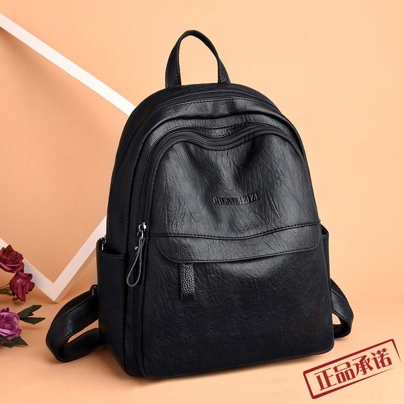 Hong Kong sheepskin backpack ladies new Korean version of the versatile soft leather bag bag large capacity travel leather backpack