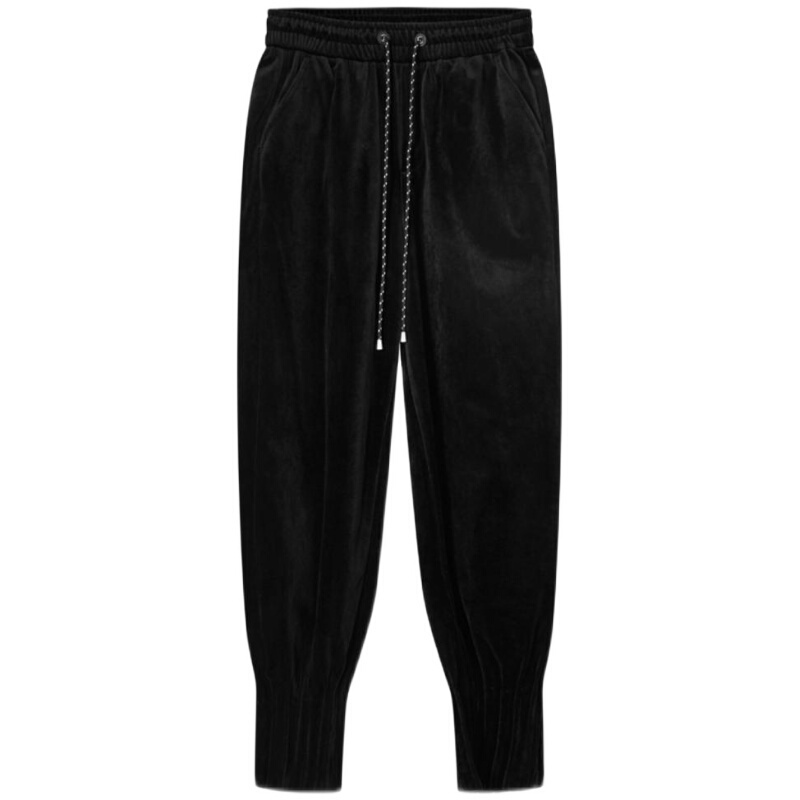 Winter Harem Pants with Tapered Legs, Black Velvet Drawstring, Loose Pockets, Women's Style A4Gb8430689 Winter Harem Pants with Tapered Legs, Black Velvet Drawstring, Loose Pockets, Women's Style A4Gb8430689
