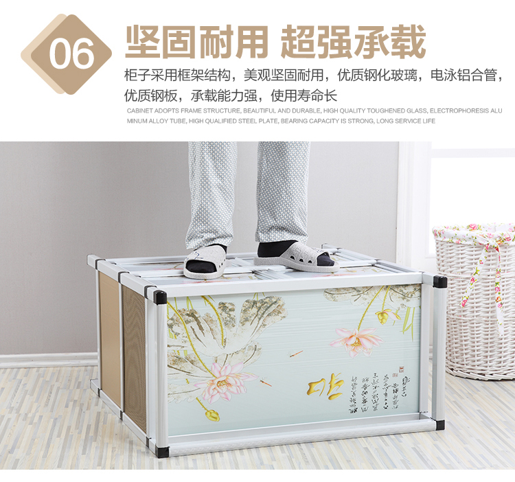 tủ tủ bếp tủ lắp ráp tiết kiệm đơn giản đa chức năng bằng thép không gỉ tủ tủ bếp bếp - Buồng tủ áo quần
