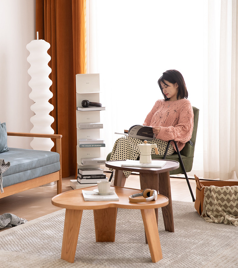 North American black walnut solid wood special-shaped coffee table Nordic living room log side table simple modern light luxury small apartment tea table