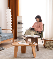 North American black walnut solid wood special-shaped tea table Nordic living room log side table simple modern light luxury small apartment tea table