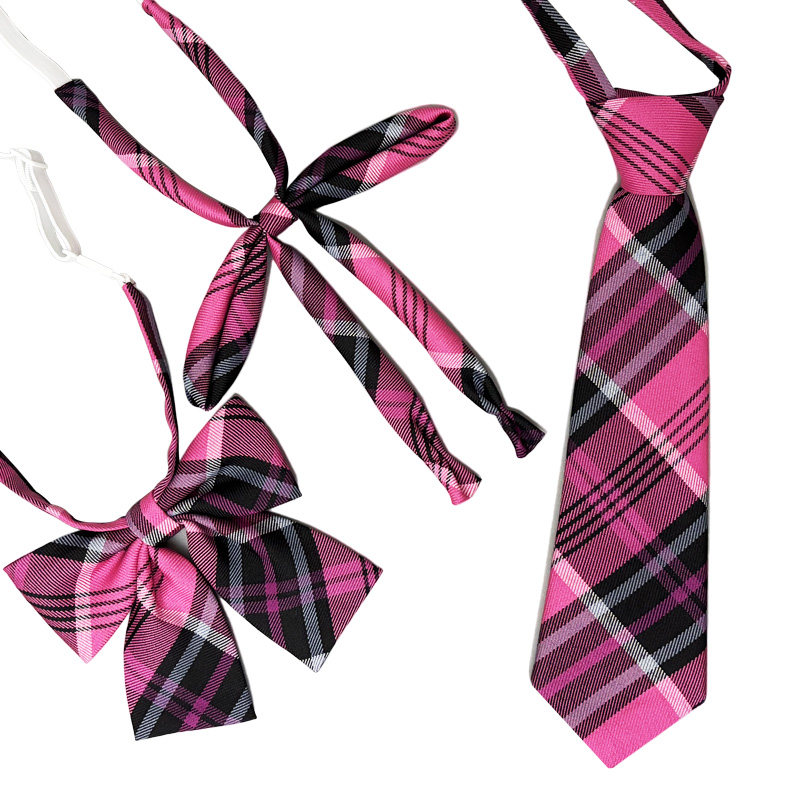 Rose red neck tie, student collar flower, women's no-tie tie, flat corner bow, small rose JK uniform accessory, school style