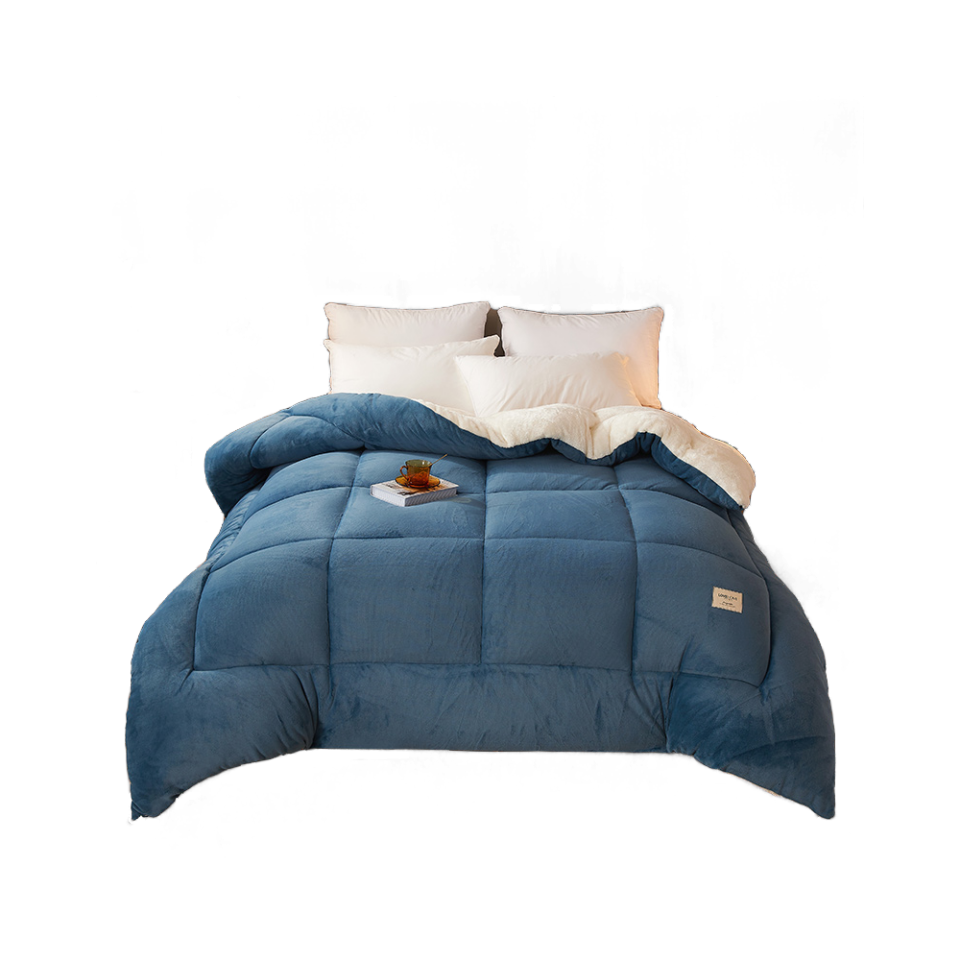 Winter Milk Velvet Quilt, Thickened and Warm, Fleece-Lined Quilt Core, Double Cotton Quilt, Winter Single Dormitory Bed