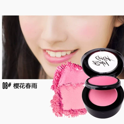 Colorbox Camellia Blush Khỏa thân Trang điểm Làm sáng Nhựa Rouge Hộp Double Color Double Layer Blush Brush - Blush / Cochineal