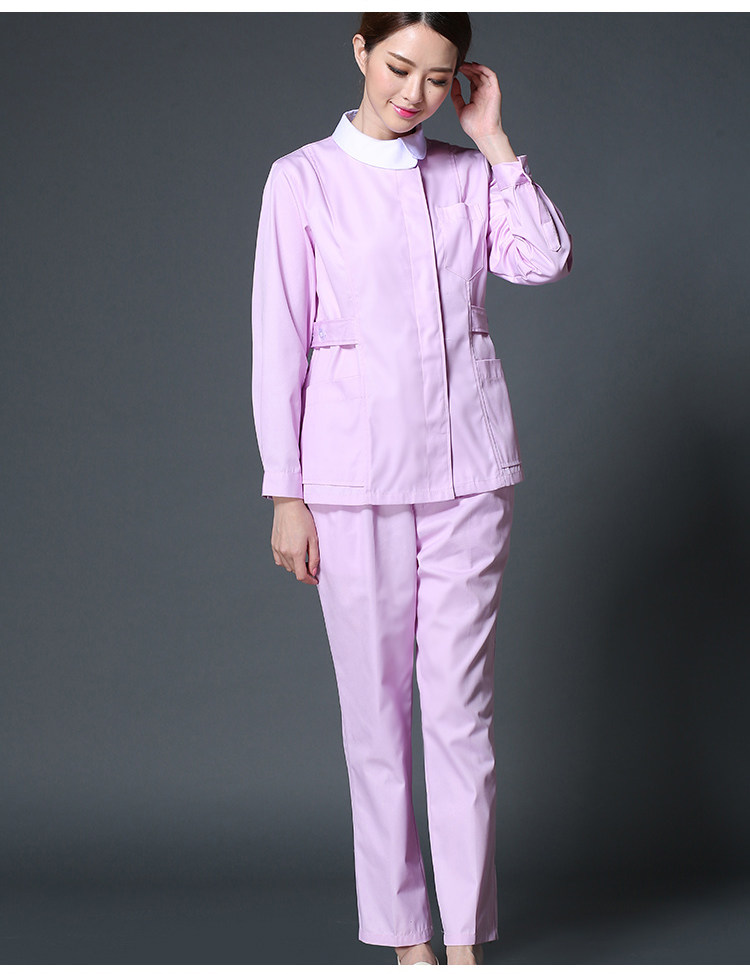 浅紫色护士服分体套装冬装长袖美容服月嫂韩版工作服导医服-阿里巴巴