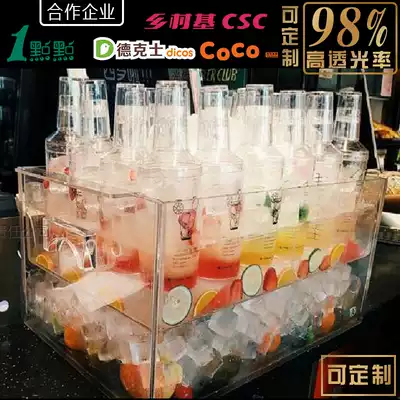 Fresh juice display rack drink cup milk tea ice drink promotion creative commercial storage transparent acrylic display rack