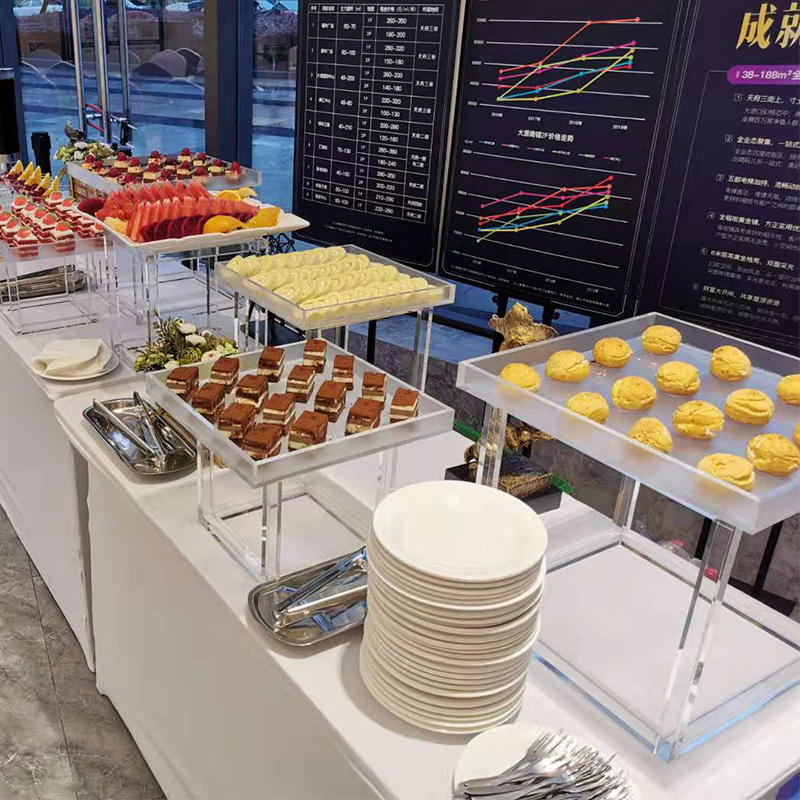 Cold Dinner Dessert Terrace Exhibition Shelf Suit Frosted Acrylic Tea Break Props Wedding Party Brief Shelf Swing