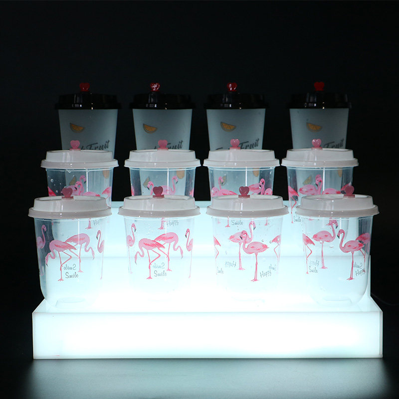Luminous cold food drinks and desserts Three-layer display table Bar drinks steps Acrylic display rack table