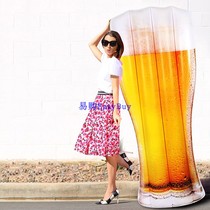 2021 new adult water floating row Mount beer mug floating bed swimming circle inflatable bed floating island