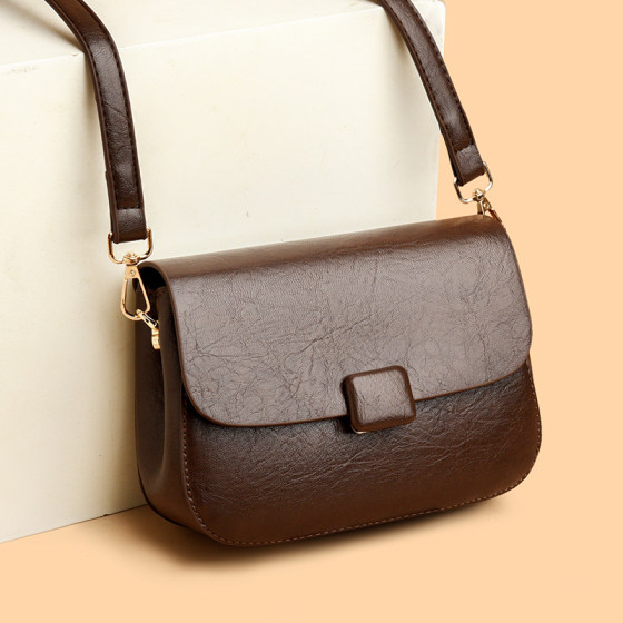 Retro style small square bag for women 2026 new soft leather