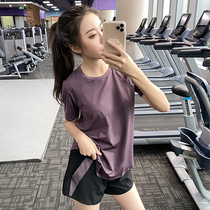 Speed Dry Blouse Women Short Sleeve Sports Suit Loose Yoga T-shirt Morning Run Training Running Clothes Professional Fitness Suit