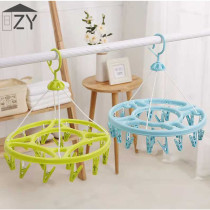 Dry socks plastic clip hanger Hanging socks folding 24 clip disc socks Childrens insole drying rack