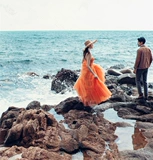 Новая пара тематическая одежда маленькая свежая апельсиновая свадебная бригада фотосъемка фото фото фотосъемка