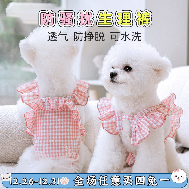 Pooch Physio Pants Teddy Bib Bear Aunt Pants Female Dog Special Menstrual Sanitary Napkins Small Mother Dog Anti Harassing Safety Pants-Taobao