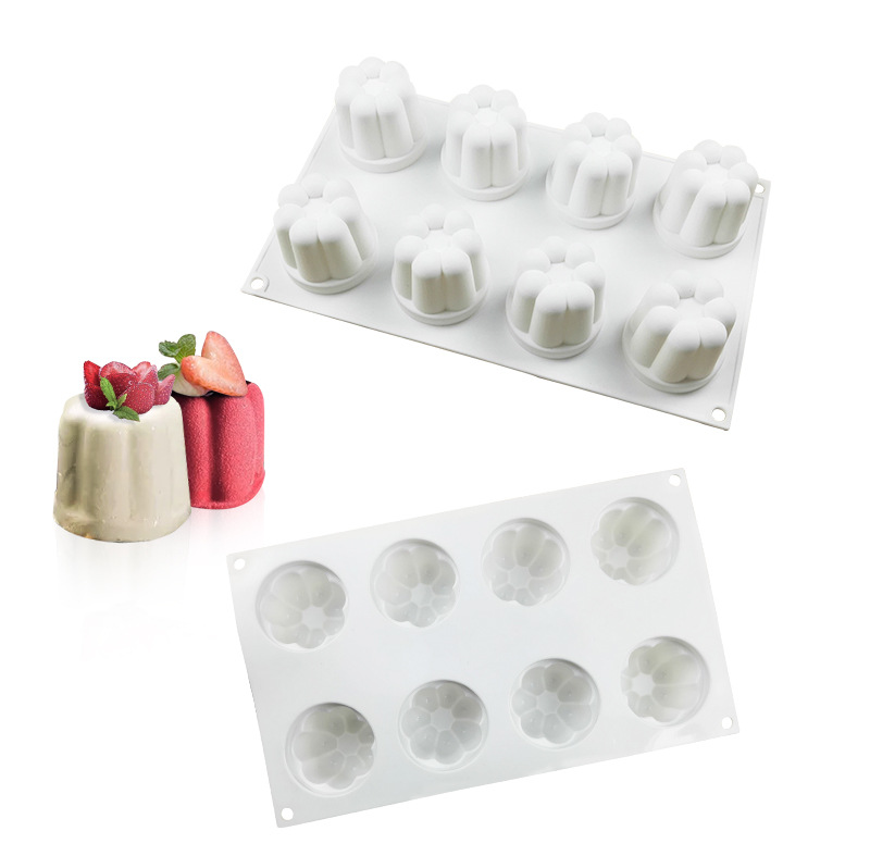 8 even florets flower cake mousse ice cream silicone silicone mold baking French West Point high tube short diy