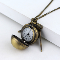 Internet celebrity brand pocket watch womens retro Harry Potter watch fashion ball necklace student pendant sweater chain white collar